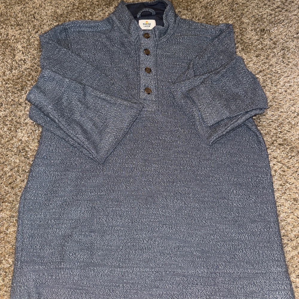 Marine Layer Blue Turtleneck Sweater
